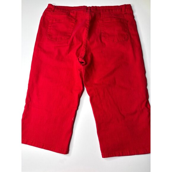 5ive Womens Red Capri Pants Size 16 Cotton-Polyester Blend - Picture 3 of 8